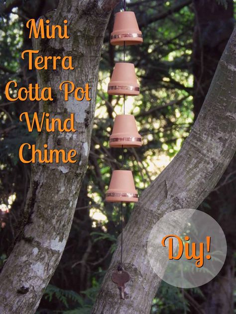 Make this DIY wind chime from mini terra cotta pots. Kids of all ages will love to make this home made wind chime from recycled materials. Mini Terra Cotta Pots, Diy Terra Cotta Pots, Make Wind Chimes, Small Clay Pot, Wind Chimes Homemade, Terra Cotta Pot Crafts Diy, Terra Cotta Pots, Garden Walls, Terra Cotta Pot Crafts