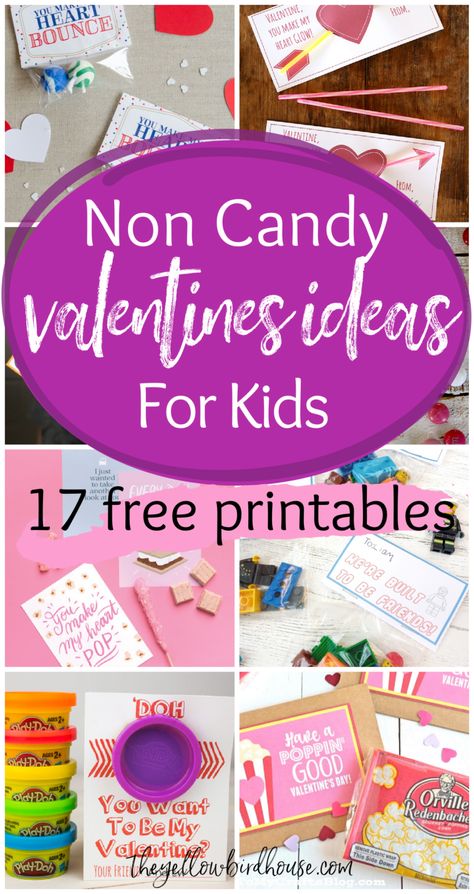 17 Non Candy Valentines for Kids - Free DIY Printables Non Candy Valentines For Kids, Candy Valentines For Kids, Non Candy Valentines, Clever Valentines, Candy Free Valentines, Free Valentine Cards, Candy Valentines, Punny Valentines, Printable Valentines Day Cards