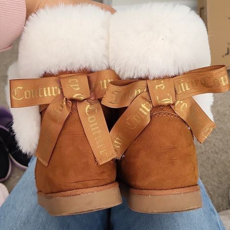 Juicy coutour brown boots Juicy Couture Boots, Brown Ugg Boots, Bday List, Juicy Couture Shoes, Couture Shoes, Girly Shoes, 15th Birthday, Christmas Wishlist, Boot Shop