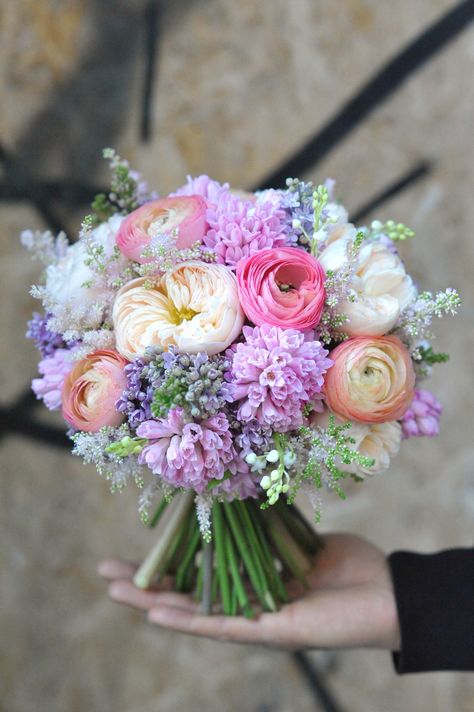 April Flower Arrangements, Bright Spring Wedding Flowers, April Wedding Bouquet, June Flower Bouquet, Peonies Bouquet Wedding, Pink And Purple Bouquet, Nosegay Bouquet, Florist Life, Spring Flowers Bouquet