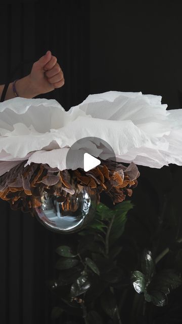 Crepe Paper Chandelier, Paper Flower Lampshade, Crepe Paper Flower Lamp, Diy Paper Flower Lamp Shade, Crepe Paper Lamp, Paper Flower Lamp Diy, Diy Flower Lampshade, Paper Lampshade Diy, Paper Flower Lamp