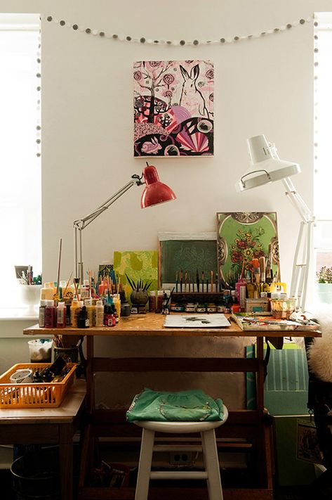 Home Art Studios, Art And Craft Supplies, Deco House, Studio Desk, Art Studio At Home, Creative Workspace, Home Goods Decor, The Desk, Diy Desk