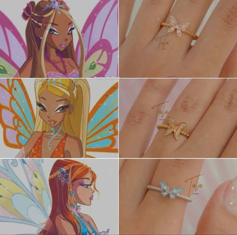 Winx Jewellery, Winx Club Accessories, Winx Club Jewelry, Percy Jackson Wallpaper, Hand Jewelry Rings, Fandom Jewelry, Club Jewelry, Klub Winx, Surf Jewelry