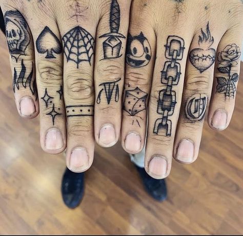 Knuckle Tattoo Ideas, Men Finger Tattoos, Acab Tattoo, Knuckle Tattoo, Small Finger Tattoos, Finger Tats, Knuckle Tattoos, Hand And Finger Tattoos, Finger Tattoo Designs