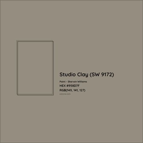 Sherwin Williams Studio Clay (SW 9172) Paint color codes, similar paints and colors Clay Cabinets Kitchen, Sw Studio Clay, Clay Wall Color, Thunderous Satin Sherwin Williams, Studio Clay Sherwin Williams, Sherwin Williams Studio Clay, Sw Paint Colors, Sherwin Williams Bedroom Colors, Clay Paint Color