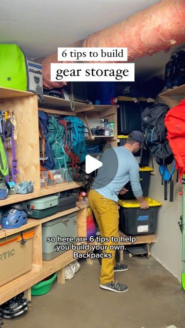 Gear Room Storage, Gear Room Organization Small Spaces, Garage Gear Storage, Winter Gear Storage Ideas, Hunting Gear Storage Ideas, Hiking Gear Storage Wall, Hiking Gear Peg Board, Pegboard Camping Gear Storage, Winter Gear Storage