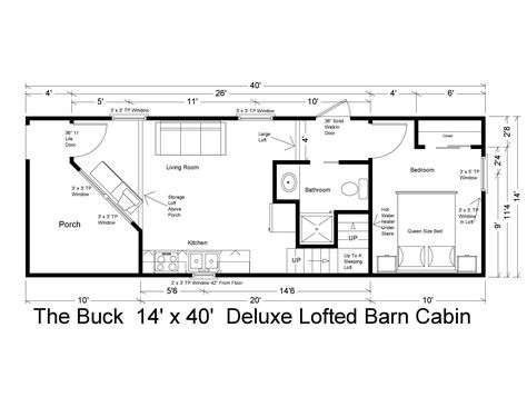 40x16 Shed House Plans, 14x40 Shed House Floor Plans, 14x40 Shed House, 14x40 Cabin Floor Plans, Lofted Cabin, Lofted Barn Cabin, Portable Building, Shed House, Loft Floor Plans