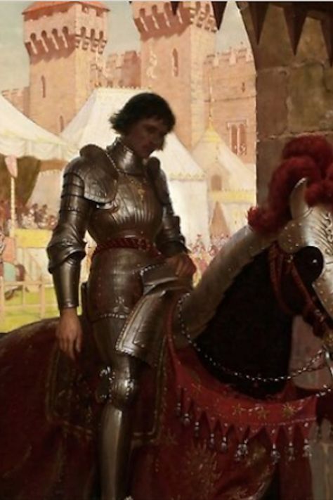 Edmund Blair Leighton was an English painter of Regency and medieval subjects., romanticised scenes, often of chivalry and women in medieval dress with popular appeal. This painting is “Vanquished”, depicting a knight bested at a jousting tournament. Edmund Leighton, Edmund Blair Leighton, Everett Millais, Castle Background, Pre Raphaelite Art, Gabriel Rossetti, John Everett Millais, Lady Godiva, Dante Gabriel Rossetti