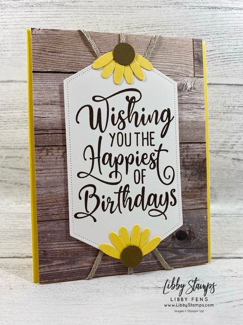 Happiest of Birthdays - Libby Fens, Stampin' Up! Demonstrator Stampin Up Happiest Of Birthdays, Happiest Of Birthdays, Fall Greeting Cards, Belated Birthday Card, Birthday Stamps, Inspiration Photo, Belated Birthday, Photo Sketch, Designer Series Paper