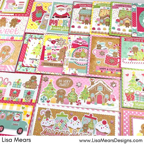 Gingerbread Cards Christmas, Doodlebug Gingerbread Kisses Cards, Doodlebug Gingerbread Kisses, Doodlebug Christmas Cards, Doodlebug Design Layouts, Gingerbread Cards Ideas, Diy Christmas Cards Easy, Gingerbread Cards, Candy Cane Cards