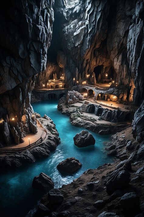 Leonardo Diffusion XL an overhead view of a fantasy undergroun 1 Dragon Cave, Underground Caves, Star Trek Images, Cave House, Alien Planet, Fantasy House, Fantasy City, Fantasy Images, Fantasy Places