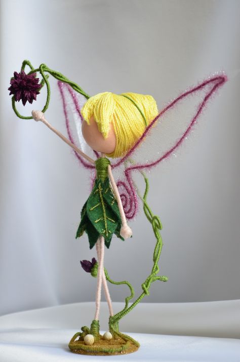 Wire Dolls Diy, Wire Dolls Diy How To Make, Fairy Dolls Handmade, Fairy Diy Crafts, Wire Doll, Tinkerbell Doll, Wire Dolls, Dolls Handmade Diy, Pixie Doll