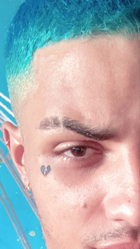 Heart Face Tattoo Men, Small Heart Face Tattoo, Teardrop Tattoo, Tattoed Guys, Horrible Tattoos, Face Tats, Master Tattoo, No Regrets Tattoo, Rune Tattoo