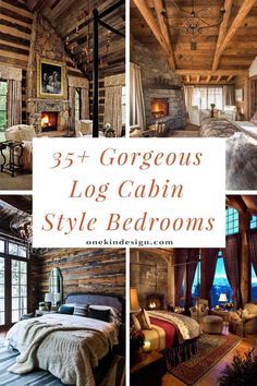 35+ Gorgeous log cabin style bedrooms to make you drool Cabin Style Bedroom, Log Cabin Bedrooms, Log Home Bedroom, Rustic Cabin Bedroom, Log Cabin Bedroom, Cabin Bedroom Decor, Log Cabin Style, Log Cabin Living, Cabin Interior Design