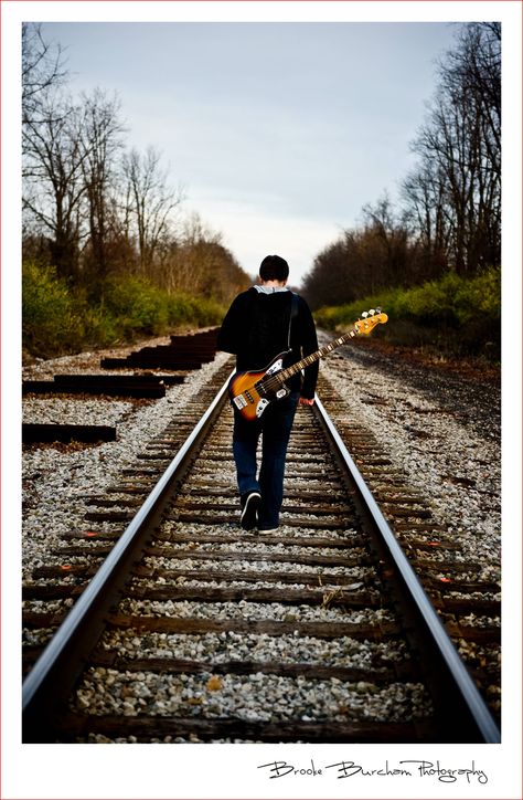 Senior Pictures Railroad Tracks Guys, Senior Railroad Pictures, Senior Pictures Railroad Tracks, Gahanna Ohio, Railroad Track Pictures, Bear Pics, Track Senior Pictures, Fall Senior Portraits, Senior Pictures Music