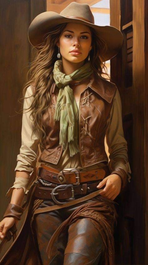 Western Outfits Women Pictures, Cowboy Clothes Women, Western Style Clothing For Women, Cowboy Looks For Women Outfits, Women Cowboy Outfits, Cowgirl Art Wild West, Cowboy Attire For Women, Cowboy Women Outfits, Cowboy Outfit Women