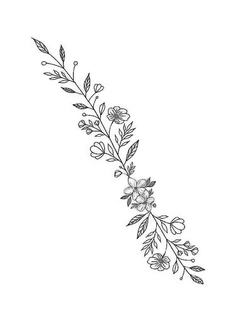 Bracelet Tattoo Drawing, Horizontal Floral Tattoo, Flower Vine Tattoos, Wrap Around Tattoo, Around Arm Tattoo, Cuff Tattoo, Hippie Tattoo, Small Girly Tattoos, Wrap Tattoo