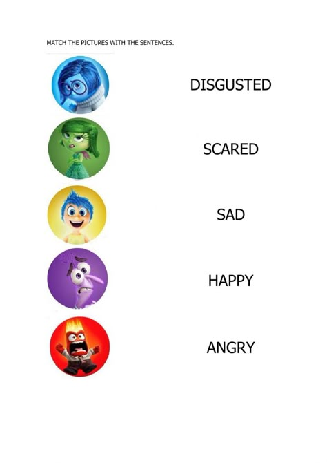 Inside Out Emotions Game, Inside Out Feelings Chart, Emotions Inside Out, Inside Out Activities For Kids, Inside Out Worksheets, Inside Out Activities, Inside Out Feelings, Emotions Worksheet, Ingles Kids