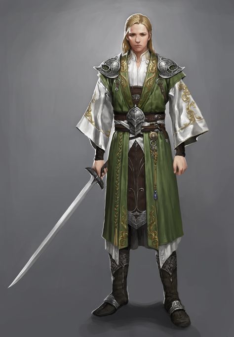 Elf Knight, Jiyeon Ryu on ArtStation at https://www.artstation.com/artwork/VBwKb Elf Knight, Male Elf, Elf Warrior, Elf Characters, Character Design Cartoon, Illustration Fantasy, Comics Anime, Green Knight, Heroic Fantasy