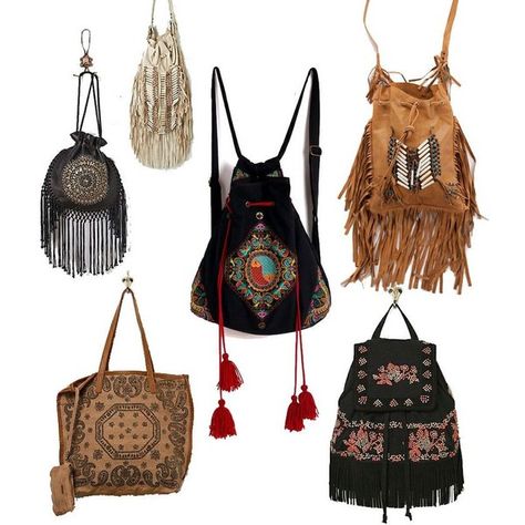 Patricia Vera Prado via Polyvore Stile Hippie Chic, Looks Hippie, Boho Chic Bags, Stile Boho Chic, Boho Mode, Estilo Hippy, Mode Hippie, Hippy Chic, Estilo Hippie