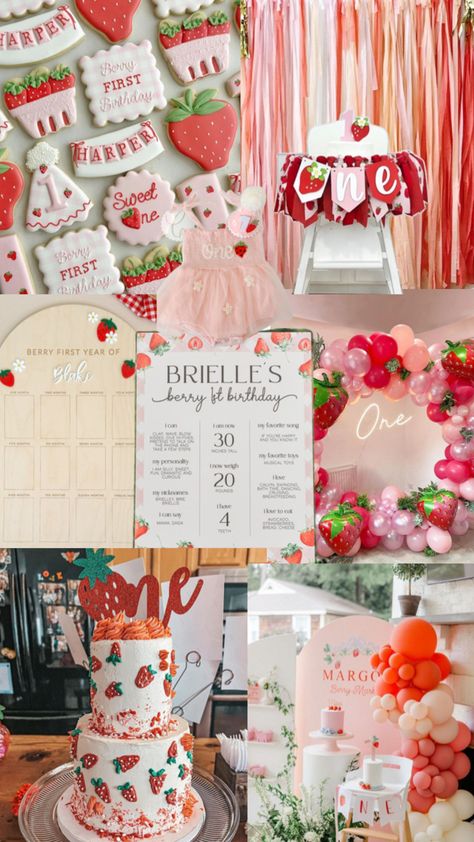 strawberry themed birthday party “berry first birthday” #berryfirstbirthday #strawberry #girlbirthday #firstbirthday #1st #partyinspo #partyplanning 1st Birthday Girl Strawberry Theme, Musical Toys, Song One, Lets Celebrate, 1st Birthday Girls, Strawberry Shortcake, Baby Birthday, Sweet Girls, Party Planning