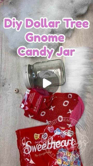 Colette L. Baran on Instagram: "Diy Dollar Tree Gnome Candy Jar #easycrafts #dollartreediy #dollartree #upcycling #UpcycledCrafts #valentinecrafts" Diy Candy Holders Craft Ideas, Diy Candy Jars Ideas, Dollar Tree Candy Jar Ideas, Diy Dollar Tree Christmas Gifts, Candy Holder Diy, Candy Jars Diy, Fake Desserts, Valentine Sweets, Craft Therapy