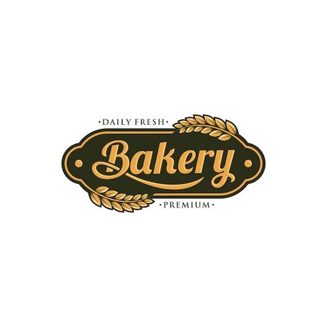 Bakery logo design | Premium Vector #Freepik #vector #old-logo #vintage-bakery #label-logo #breakfast-logo Classic Bakery Logo, Old Logo Design, Bakery Label Design, Logo Bakery Design, Vintage Bakery Logo, Brother Logo, Breakfast Logo, Bread Logo, Bakery Logos