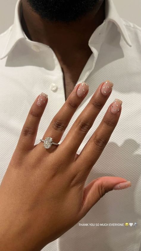 Milky Nails, All I Ever Wanted, Dream Engagement, Dream Engagement Rings, Square Acrylic Nails, Classy Nails, Chic Nails, Short Acrylic Nails, Cute Acrylic Nails