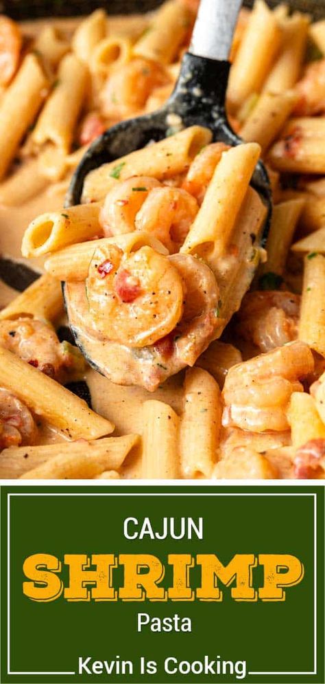 My Cajun shrimp pasta features an absolutely decadent garlic sauce that coats the succulent, plump seafood and al dente pasta like a dream! Creamy Cajun Shrimp Pasta, Cajun Shrimp Recipes, Cajun Shrimp Pasta, Resep Pasta, Homemade Cajun Seasoning, Cooking Breakfast, Bread Easy, Pasta Food, Easy Chicken Dinner Recipes