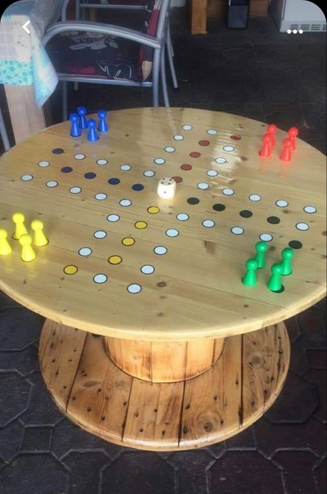 Cable Spool Game Tables, Cable Reel Ideas, Electrical Spools, Cable Spool Tables, Wooden Spool Tables, Wooden Spool Projects, Wire Reel, Spool Tables, Cable Spool