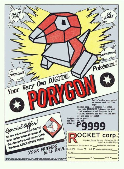 Porygon Pokemon, Game Corner, Pokemon Poster, Poke Ball, Oc Pokemon, Pokemon Stickers, Pokemon Memes, Team Rocket, All Pokemon