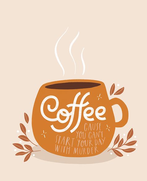 Funny Coffee Cup, Handlettering Quotes, Coffee Illustration, Ipad Lettering, Funny Coffee Cups, Holiday Wallpaper, Lettering Quotes, Typography Quotes, Brush Lettering