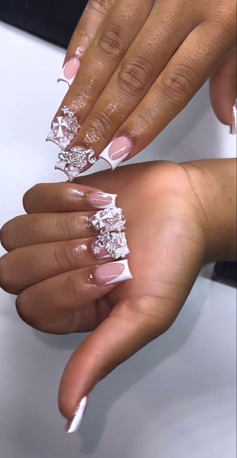 Super Square Nails, Junk Nails, Junk Yard, Acrylic Toe Nails, Hard Nails, Colored Acrylic Nails, Girly Acrylic Nails, Cute Acrylic Nail Designs, French Tip Acrylic Nails