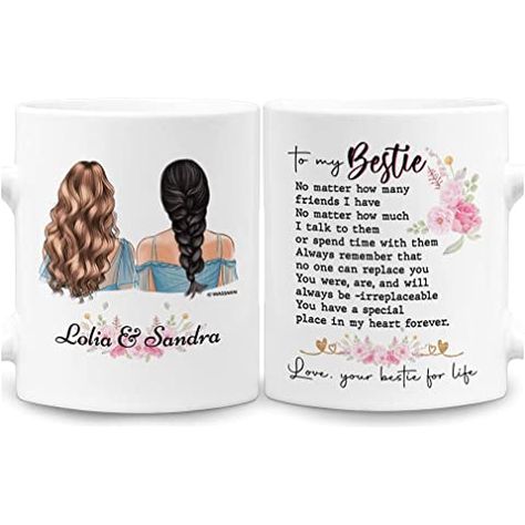 Long Distance Gifts For Best Friend, Friendship Cups Mugs, Best Friend Coffee Mugs, 4 Best Friends Drawing Cute, Best Friend Mugs, Unique Best Friend Gifts, Special Friendship Quotes, Friends Drawing, Friendship Birthday