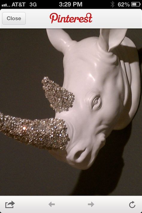 Fancy Taxidermy Decor, Office Tips, Animal Head Wall, Faux Taxidermy, Rhinos, Animal Heads, White Rhinestone, Taxidermy, Price Tag