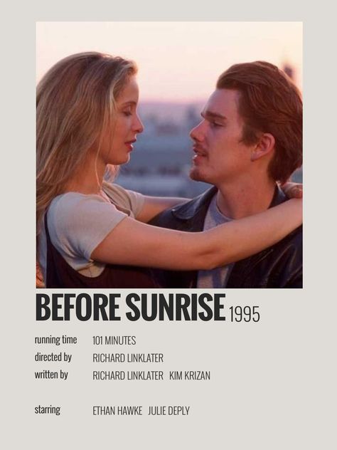 before sunrise 1995 before sunset 2004 before midnight 2013 ethan hawke julie delpy minimalist movie poster film adaptation Sunrise Minimalist, Before Sunrise Movie, Before Trilogy, Minimalist Polaroid Poster, Julie Delpy, Sunset Poster, Ethan Hawke, Polaroid Poster, Minimalist Movie Poster