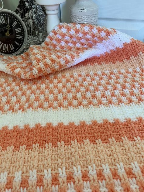 Peach Baby Nursery, Boho Baby Bedding, Crochet Baby Girl Blanket, Peach Nursery, Boho Baby Blankets, Peach Girl, Newborn Baby Girl Gifts, Baby Girl Blanket