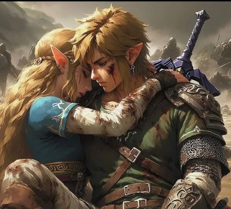 Zelda And Link, Legend Of Zelda Poster, Zelda Drawing, Legend Of Zelda Characters, Zelda Tattoo, Zelda Twilight Princess, Link Zelda, Zelda Art, Legend Of Zelda Breath