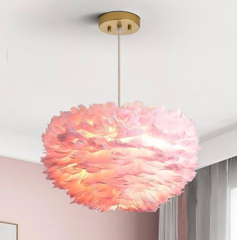 Maxax Nordic Feather Chandeliers, 3 Lights Modern Romantic Ceiling Haning Lamp, Pink Creative Art Feather Shade Chandelier, for Girls Room, Bedroom, Living Room, Dining Room, 17.7 inch - Amazon.com Girls Chandelier Bedroom, Chandelier Girls Bedroom, Haning Lamp, Chandelier For Girls Room, Girls Room Chandelier, Girls Chandelier, Feather Chandelier, Lamp Pink, Shade Chandelier