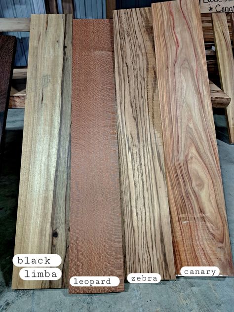 "This is a 4pc set of Exotic Wood for any of your crafting needs. Black Limba, leopard,zebra & canary.  They are all 1\" thick , 6 \" wide and 3' long. They are Kiln dryed" Wood Craft, Craft Set, Wood Board, Kiln, Wood Crafts, Paper Party Supplies, Craft Supplies, Music Clothes, Wood