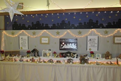 Lds Ward Christmas Party Themes, Lds Ward Christmas Party, Bethlehem City, Nativity Decor, Fontanini Nativity, Ward Christmas Party, Nativity Creche, Christmas Party Themes, Church Activities