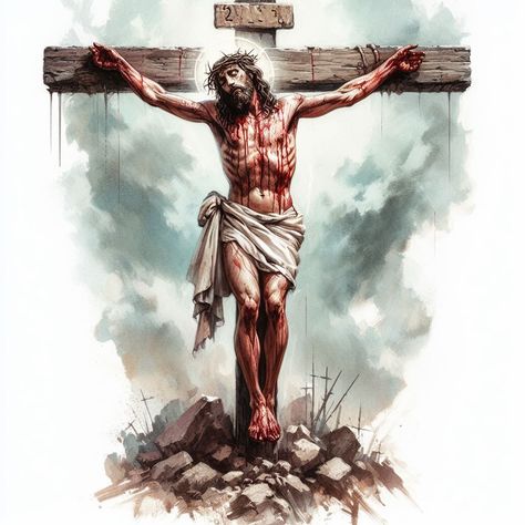 Jesus Cross Images, Jesus Crucifixion Pictures, Jesus Carrying Cross, Jesus Crucifixion, Memorial Tattoo Ideas, Mother Mary Pictures, Jesus Cartoon, Christian Cartoons, Church Inspiration