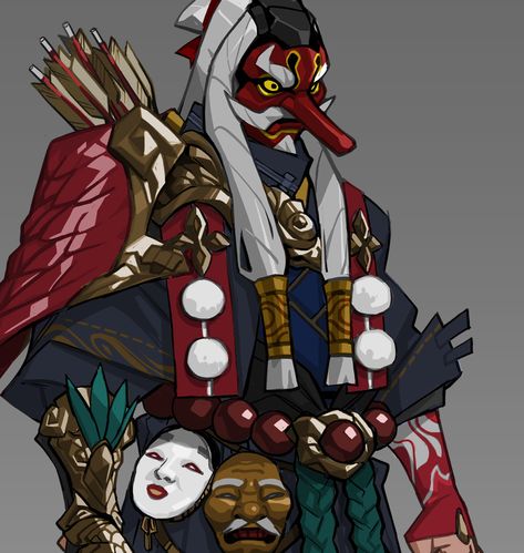 ArtStation - Great Tengu-Hanzo, KAI CHANG Tengu Tattoo, Samurai Artwork, Ninja Art, Japanese Folklore, Traditional Japanese Art, Time After Time, Samurai Art, Arte Fantasy, Japan Art