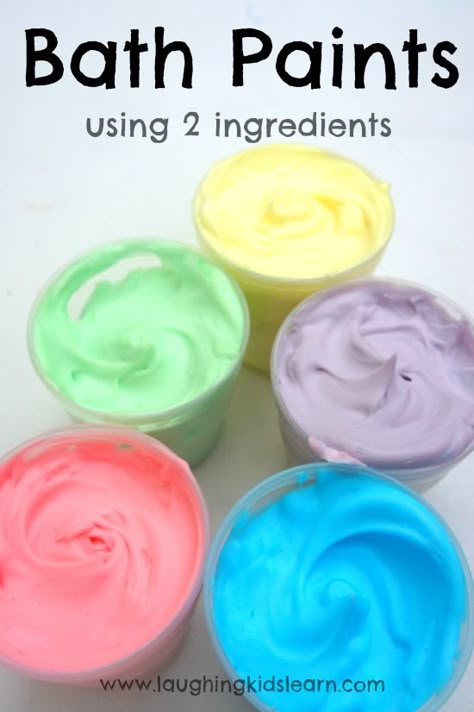 Great bath paints using 2 ingredients. So simple to make and prepare. Kids will love painting, creating and learning and is suitable for all ages. Fun. Bath Paint, Bath Time Fun, Toddler Fun, Shaving Cream, 2 Ingredients, Craft Activities For Kids, Baby Bath, Infant Activities, Toddler Crafts