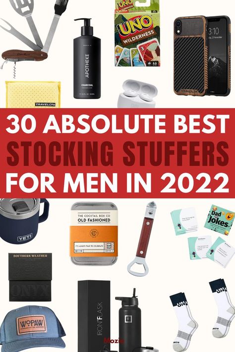 These are the absolute best stocking stuffers for men in 2022! If you're struggling to find a gift or fill your husband's stocking this year, these 30 stocking stuffer ideas are ones he'll be absolutely obsessed with! stocking stuffers for men husband. stocking stuffers for men ideas. stocking stuffers for men under $5. stocking stuffers for him. stocking stuffers for boys. Men's christmas gift ideas. christmas ideas for boyfriend. stocking stuffers for guys. husband stocking stuffer ideas. Blue Collar Stocking Stuffers, Unique Stocking Stuffers For Men, Men Stocking Stuffers Husband, Male Stocking Stuffers, Sticking Stuffers For Adults, Stocking Stuffers For Men Ideas, Stocking Ideas For Men, Stocking Stuffers For Young Men, Fun Stocking Stuffers For Adults Ideas