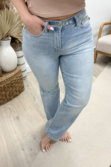 Straight leg jeans