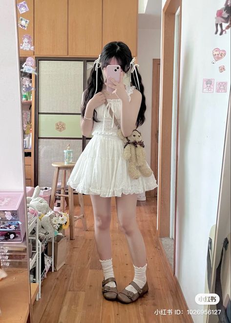 save = follow Japanese Summer Outfits, Kawaii Summer Outfits, Kawaii Summer, Aesthetic Outfit Ideas, Healthy Lifestyle Inspiration, Japanese Outfits, J Fashion, Kawaii Clothes, Mom Outfits