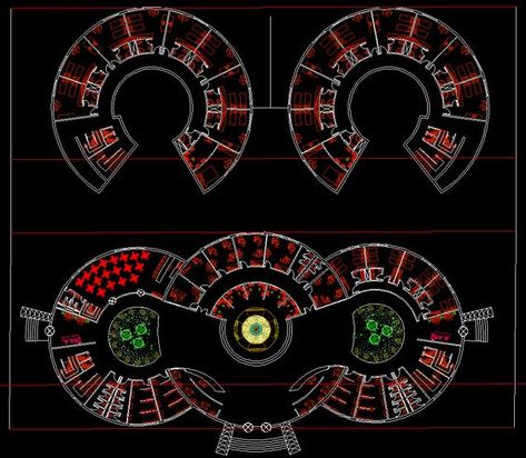 Circular Restaurant Plan Architecture, Circular Hotel Plan, Motel Plan Design, Circular Plan Architecture Concept, Hotel Design Architecture Plan, Round Building Architecture, Rounded Building, Hotel Building Design, Circular Floor Plan