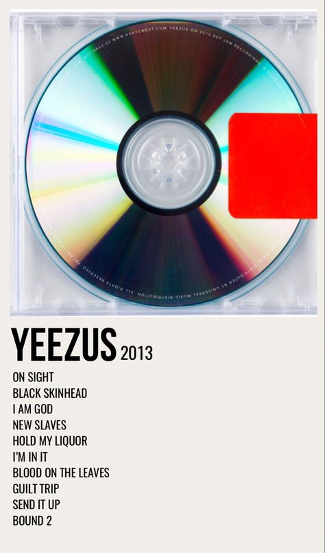 minimal poster of the album yeezus by kanye west Music Posters Kanye West, Minimal Album Covers Posters, Minimal Album Cover Posters Kanye West, Best Album Covers Wallpaper, Kanye Album Cover Poster, Kanye Poster Prints, Kanye Album Poster, Album Covers With Songs, Minimal Album Posters