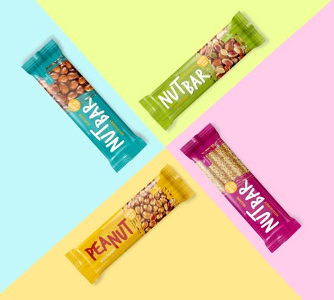 Package Food, Candy Photography, Food Creatives, Bar Packaging, Ads Social Media, Nut Bars, Healthy Bars, Cereal Bar, Nut Bar